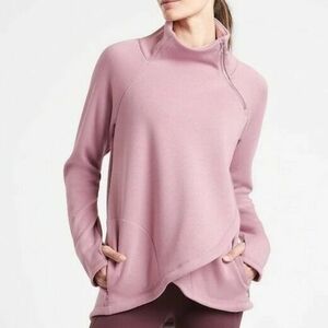 ATHLETA Cozy Karma Asym Pullover DOGWOOD Mauve Sweatshirt XS